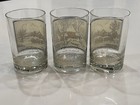  1978 Set Of 3 Currier And Ives  american Farm In Winter  Glass Tumblers 4-1 2 h