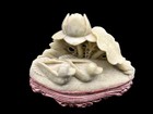 Vintage Chinese Hand Carved Soapstone Asian Floral Figure With Stone Base