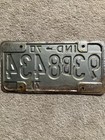 1970-71 Indiana License Plate -  93b 8434 - Nice 