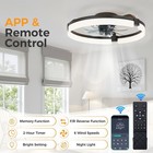 Low Profile Ceiling Fan With Light  19in Flush Mount Bladeless Fan  Dimmable Led