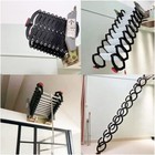 Black Attic Folding Ladder 8 2ft-9 8ft Narrow Wall Mounted Pull Down Loft Stairs