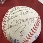 Rare Joe Dimaggio Signed And Inscribed Baseball To Livan Hernandez