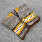 Vtg Mexican Handmade Wool Blanket Serape Poncho Traditional Southwest Sunburst