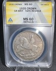 1935 Great Britain George Anacs Ms 60 Silver  High Grade  Beautiful  