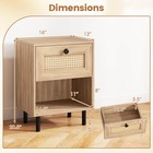 2pcs Rattan Nightstand Boho End Table W  Drawer   Open Shelf For Living Room