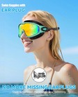 Swimming Goggles For Adult Kids Wide View Anti-fog Uv W  Earplugs Nose Clips