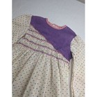 Vintage Polly Flinders Long Sleeve Smocked Dress 4 Purple Corduroy Accents