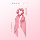 10 Pack Colorful Solid Satin Long Hair Ribbons Knotted Hair Bows Long Tails Scru