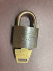 Vintage Heavy Brass American Lock Co  U s  Padlock And Key  Works