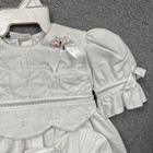 White Christening baptism Dress Matching Bonnet- No Size Listed See Measurements