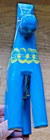 Vintage Swedish Blue 6  Dala Horse Nils Olsson Tag