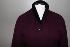 Vintage 80s Does 50s Cashmere Wool Fit Flare Princess Coat Black Eggplant S