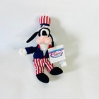 Vintage The Disney Store Disneyland Uncle Sam Goofy Bean Bag Plush Us Import New