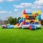 Herokiddo Block Party Inflatable Water Slide Bounce House Combo W  Pool   Blower