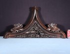 36  Antique French Gothic Revival Crest pediment In Solid Walnut And Oak Wood