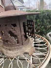 Vintage Cast Iron Pagoda Hanging Candle Lantern Japanese 