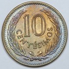 1953 Uruguay 10 Centesimos - Rainbow Toned