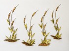 Mcm Vintage 1960s 1970s Brass Copper Cattails 4  Reeds Sculpture Wall Art 26 
