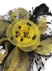 Black yellow Feather Mesh Fascinator Hat Clip band Wedding Tea Cocktail Party