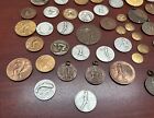 47 Early Vintage Sports Memorabilia Medals Tokens Coins Awards Mixed Lot