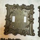 Lot Of 6 Vintage M C Co  Metal Light Switch Covers Victorian Hollywood Dbl sing