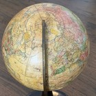 Antique 19th Century Joslin Terrestrial Globe On Wooden Pedestal Stand