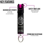 2 Police Magnum Pepper Spray  75oz Hp Keyring Personal Safety Defense Protection