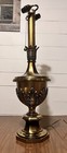 Vintage Brass Urn Table Lamp Acanthus Leaf Dual Pull Chain 32 Inch