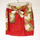 Vintage Reversible 1 2 Apron Retro Mcm Mod Red Floral Paisley Front Pocket