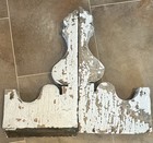 Two Wooden Corbels Antique Architectural Salvage Bracket Chippy White 19 In
