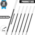 60pcs Black Ballpoint Pen Refills 0 7mm Retractable Ink Refills 4 2  Fine Tip