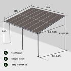 Aoodor 13x10ft Patio Wall-mount Lean To Pergola Gazebo Shelter Polycarbonate Top