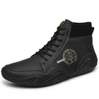 Male Loafer Leather Shoes Fashion Casual Walking Driving Ankle Sneakers Lace Up