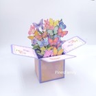 A03-3d Pop Up Flower Box Greeting Card For Flower Lovers birthday  Valentines