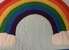 Vintage Kids Wall Hanging Decor Quilted Rainbow   Butterfly
