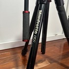 Manfrotto 055 Tripod W  Mvh502ah Fluid Video Head     Pro Aluminum Kit Italy