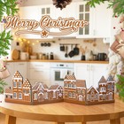 Wooden Christmas Houses Sets Christmas Tabletop Gingerbread House Decor  Rustic
