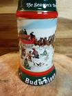 1991  Anheuser Busch  Budweiser  Holiday Christmas Beer Stein Clydesdales