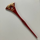 Japanese Kanzashi Kimono Hair Ornament Hairpin Makie Kyoto Red Vintage