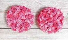 Handmade Crochet Kitchen Scrubbies Reusable Dish Sponge Cotton 3 Inch Pink 2pc