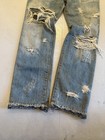 Thrashed Repaired Sun Faded Japanese Designer Denim Jeans Size 32 Worn In