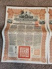 3 Chinese Government Reorganization Gold Loan 1913   20 Bond Certificate China