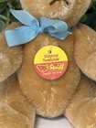 Vtg Steiff Miniature Teddy Bear 0201 14     Mohair  jointed tags blue Ribbon 1980s