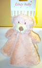 New Linzy Baby Lovey Security Blanket Pink Teddy Bear Rattle plush New With Tag