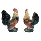 Vintage Royal Copley Hen And Rooster Figurine Pair Mid Century Farmhouse Kitchen