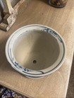 Vintage Chinese Jardiniere Blue   White Porcelain Lotus Flower Motif Planter