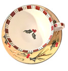 Lenox Winter Greetings Oversized Christmas Chickadee Breakfast Cup   Saucer Euc