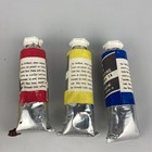 Vtg Shiva Block Printing Ink Oil Base Crimson Hue  Vivid Blue  Yellow 3 Tubes