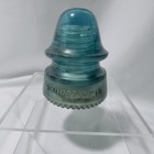 Vintage Hemingray No 19 Glass Insulator Light Green blue-teal   19