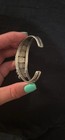 Sterling Silver 7 Oval Turquoise Bezel Set Open Cuff Bracelet Sizable